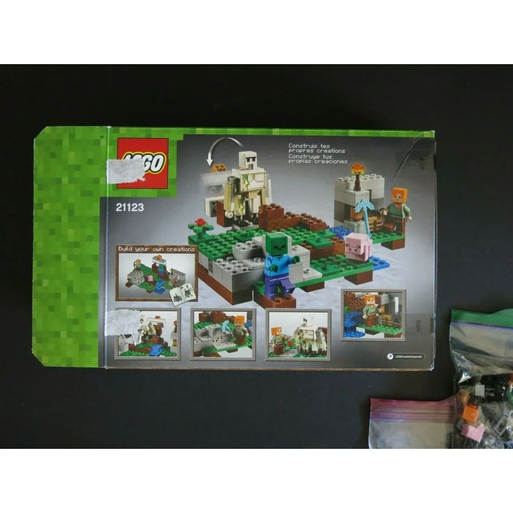 LEGO Minecraft The Iron Golem Complete set box instruction manual 21123 retired